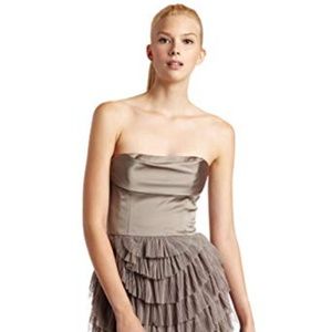 BCBGMAXAZRIA Jacquier tiered tulle strapless dress